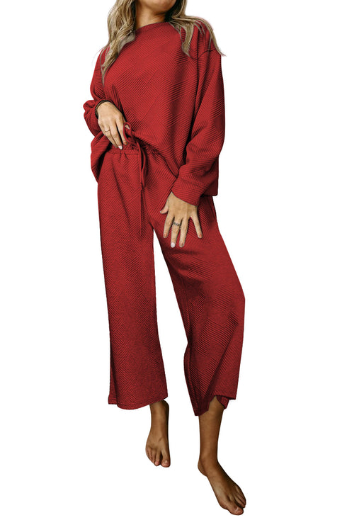Ultra Loose Textured 2pcs Slouchy Outfit